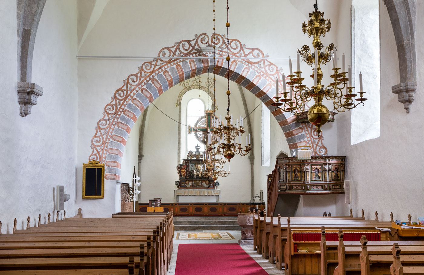 Interiör mot öster - Lokrume kyrka